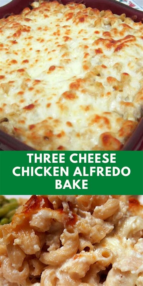 Three Cheese Chicken Alfredo Bake