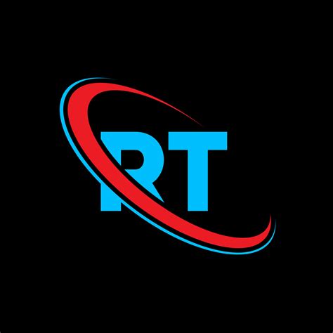 Logotipo De Rt Diseño De Arte Letra Rt Azul Y Roja Diseño De