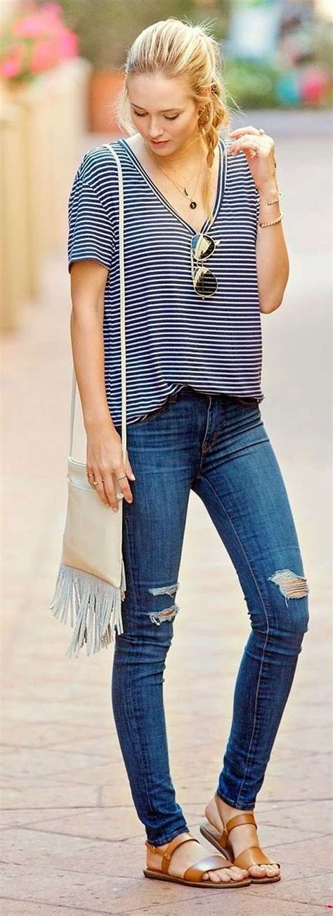 38 The Best Summer Jeans Outfits Ideas With Images Ripped Jeans