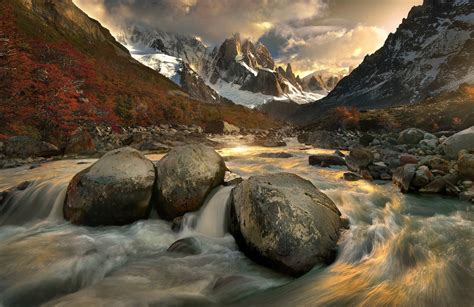 Wallpaper Sunlight Trees Landscape Fall Mountains Rock Nature