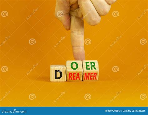 Doer Or Dreamer Symbol Concept Words Doer Or Dreamer On Wooden Cubes