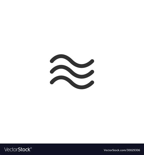 Waves Outline Icon Modern Minimal Flat Design Vector Image