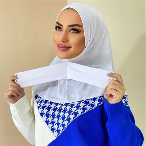 Ready To Wear Hijab Scarf Shawl Sport Hijab Tie Casual Solid Color Muslim Fashion Abaya Turban