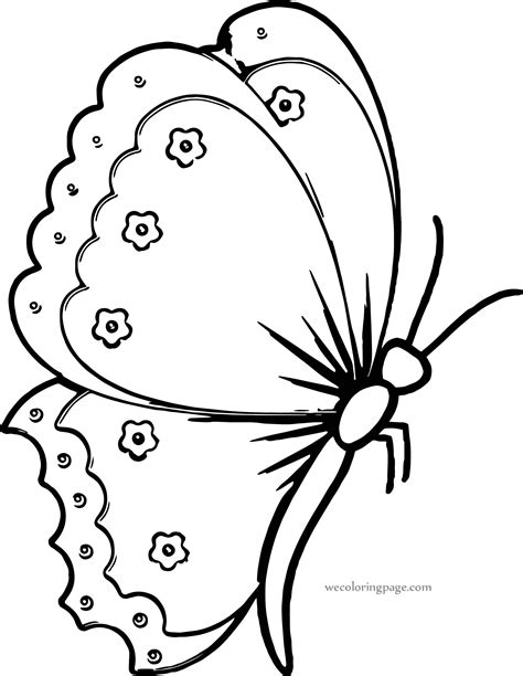 Coloring Page Flower With Butterfly Drawings Coloring Pages