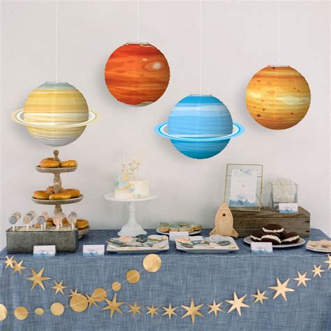 Planets Paper Lanterns Eight Planet Theme Happy Birthday Party