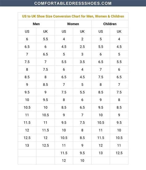 Shoe Size Chart Youth To Women S