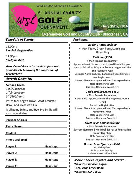Golf Tournament Program Template Free