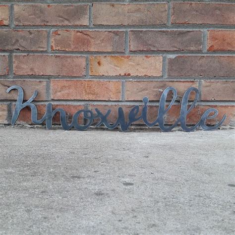 Metal Knoxville Sign Cursive Word Wall Decor Tennessee Art Etsy