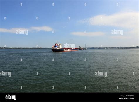 Oil Tanker In New York Harbor Stock Photo Alamy