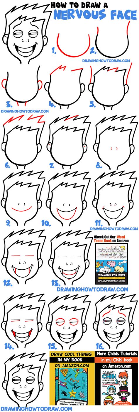 How To Draw Cartoon Facial Expressions Uneasy Uncomfortable