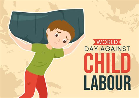 World Day Against Child Labour Illustration With Children Working For