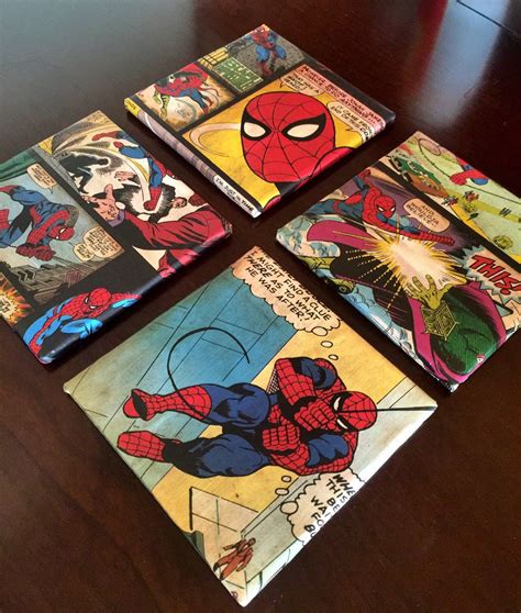 Comic Book Coaster Spiderman Coasters Marvel Coasters