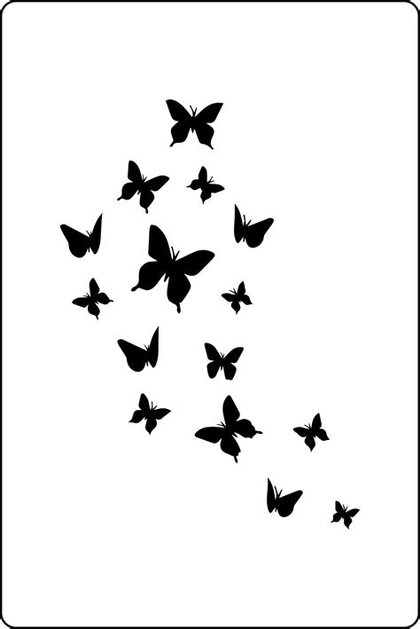 Butterfly Stencils Wall Large Three Butterfly Stencil
