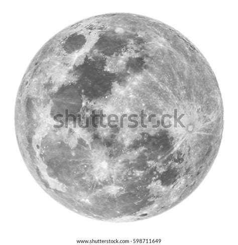 Luna Llena Sobre Fondo Blanco Foto De Stock 598711649 Shutterstock