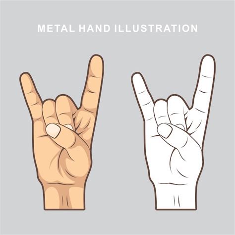 Premium Vector Metal Hand Illustration Design