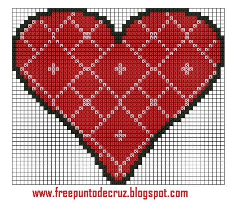 Dibujos Punto De Cruz Gratis Heart Cross Stitch Corazon Punto De Cruz