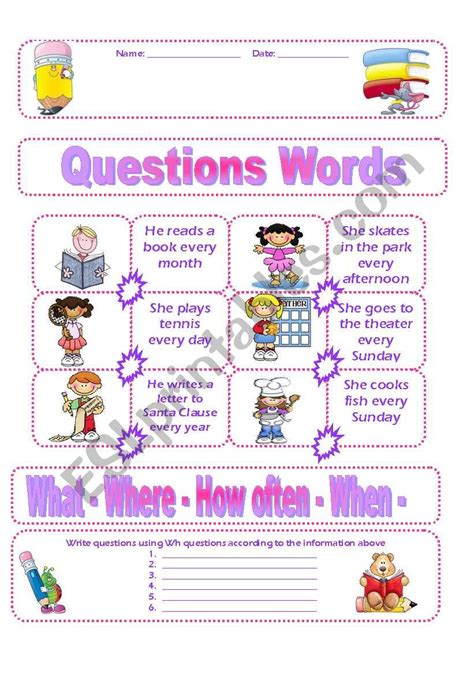 Simple Present Wh Questions ESL Worksheet By Lomasbello