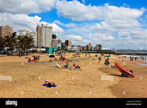 Durban South Africa Locals And Tourists Soak Up The Sun On Durbans