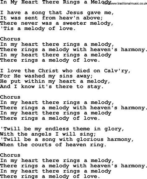 Baptist Hymnal, Christian Song: In My Heart There Rings A Melody
