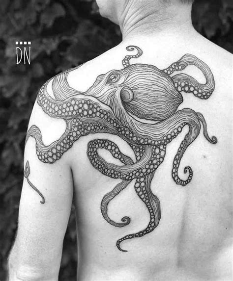 Shoulder Back Tattoos By Dino Nemec Tattoo Insider Octopus Tattoo Design Kraken Tattoo