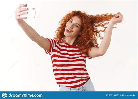Girl Feeling Pretty Awesome Energized Mood Playing Ginger Curls Extend