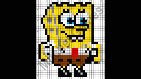 Minecraft Spongebob Squarepants 31x36 Pixel Template Youtube