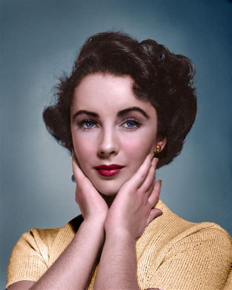 A Young Elizabeth Taylor 1932 2011 Colorized From A Photo Ca 1950