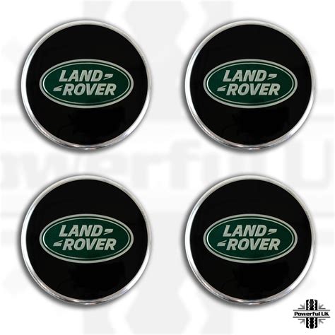 Genuine 4x Black Green Alloy Wheel Center Centre Caps For Land Rover D