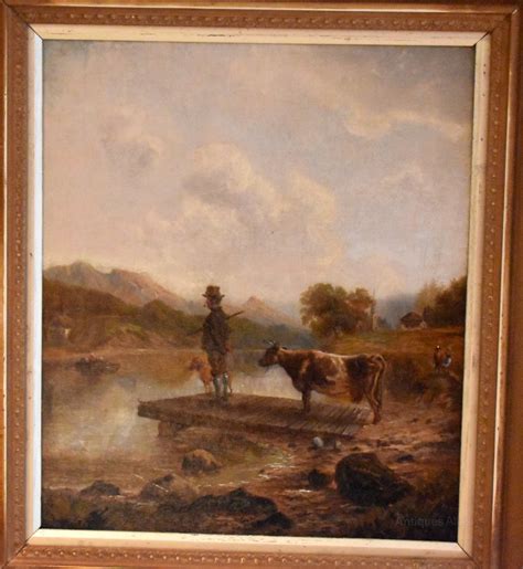 Antiques Atlas Victorian Oil Painting Farmer Waiting For A Ferry