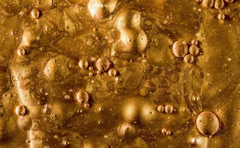 Wallpaper Abstract Liquid Gold Yellow Shining Metal Bubble
