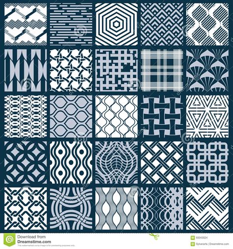 Graphic Ornamental Tiles Collection Set Of Monochrome Vector Re Stock