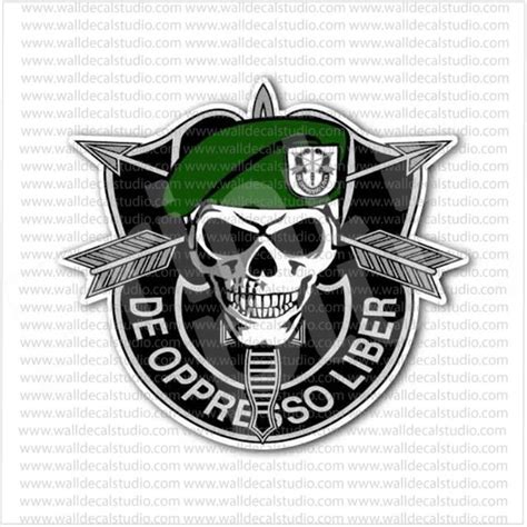 De Oppresso Liber Skull Army Green Berets Special Forces Sticker