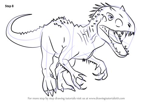 Step By Step How To Draw Indominus Rex From Jurassic World In 2020