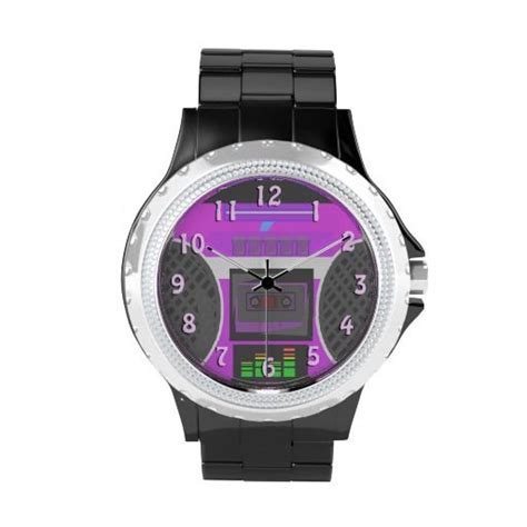 Boomin Purple 80s Boombox Watch Rhinestone Watches