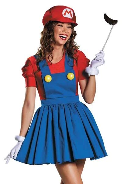 Super Mario Brothers Disguise Womens Mario Skirt Version Adult Costume