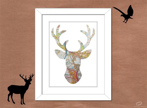 Stirling Scotland Scottish Wall Art Stag By Whimsicalfurnishings