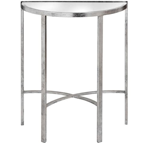 Average rating:5out of5stars, based on1reviews1ratings. CONTEMPORARY SILVER MIRRORED GLASS HALF MOON HALL CONSOLE ...