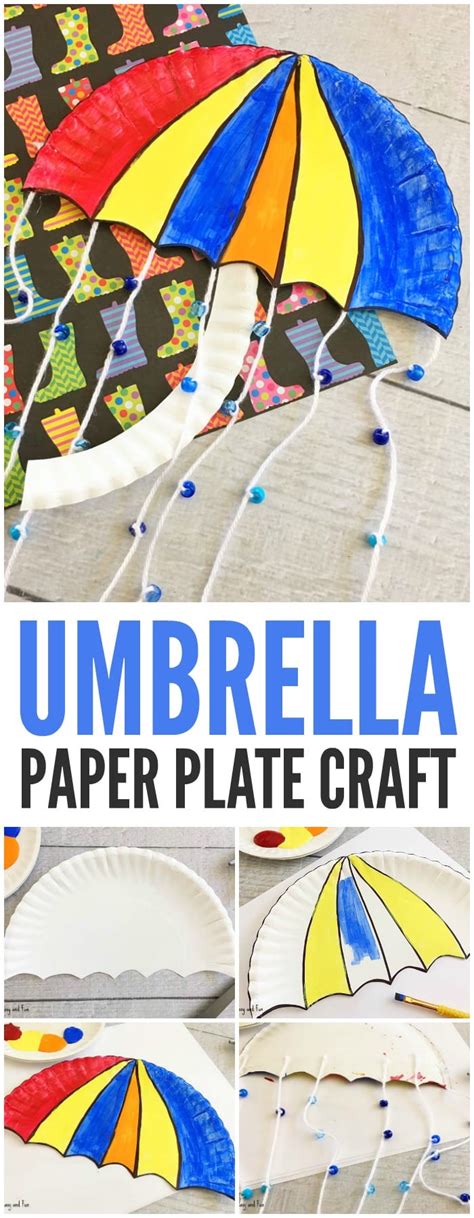 Rainy season activities for kids. Umbrella Paper Plate Craft - Weather Crafts for Kids ...