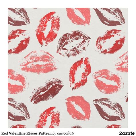 Red Valentine Kisses Pattern Fabric Free Art Free Vector Graphics