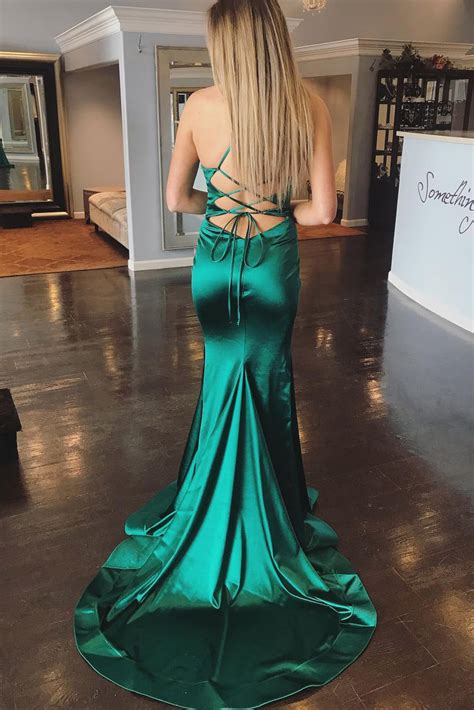 Sexy Dark Green Prom Dress Halter Formal Evening Gown For Senior High
