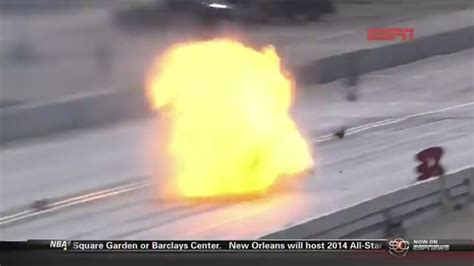 Top Fuel Dragster Explodes Showers Track With Shrapnel Leaves Driver