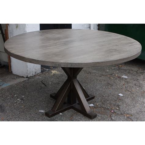 Metal X Base Round Dining Table – Mortise & Tenon