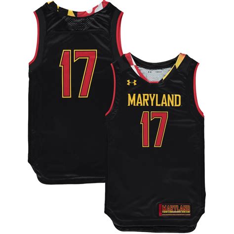 Under Armour 17 Maryland Terrapins Youth Black Replica Basketball Jersey