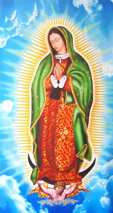 Virgen De Guadalupe Fabric Felt Poster Our Lady Guadalupe Virgin Of