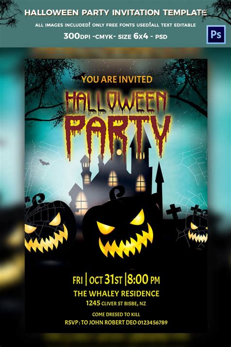 9 Free Halloween Party Invitation Templates Design Trends Premium Psd Vector Downloads