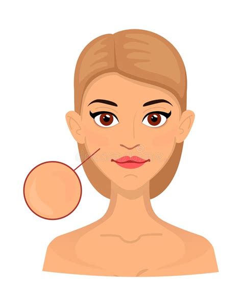 Woman Different Types Of Normal Skin Enlarged Area For Cosmetology