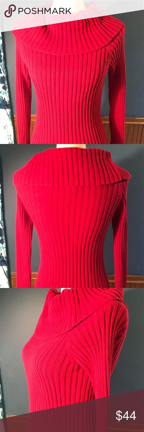 Vintage Cherry Red Turtleneck Sweater Fashion Finds