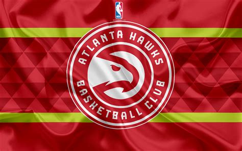 Download Wallpapers Atlanta Hawks Basketball Club Nba Emblem Logo