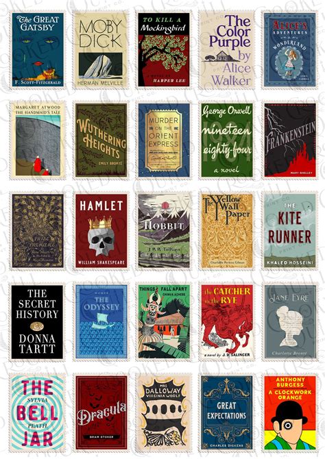 Classic Literature Print Classic Book Covers Library Etsy