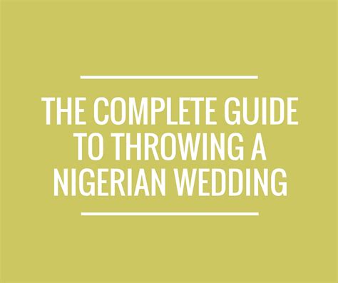 The Complete Guide To Throwing A Nigerian Wedding Zikoko